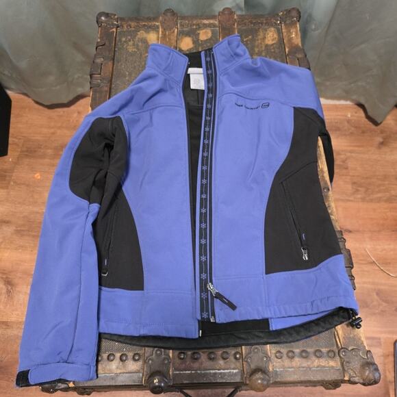 Free Country FULL ZIP fleece Lined Jacket Woman's Medium Purple and Black - Picture 1 of 10